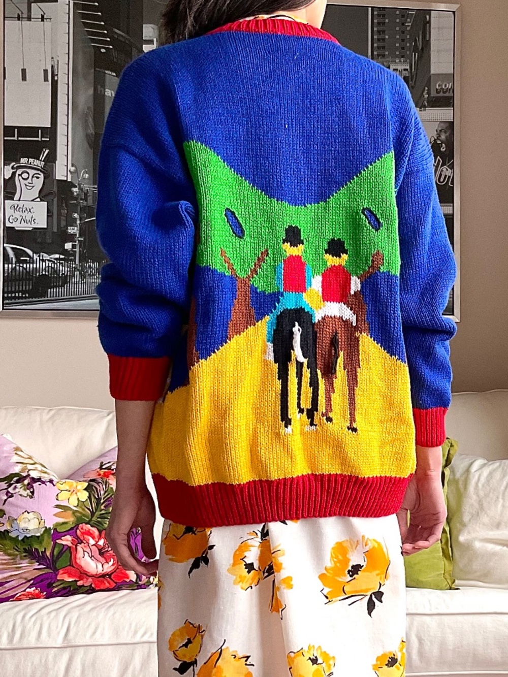 Horseriding themed 3D knit cardigan - Picture 5 of 15